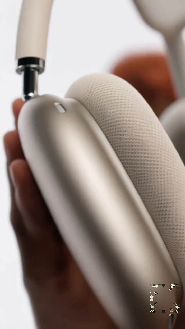 Close-up of silver over-ear headphones